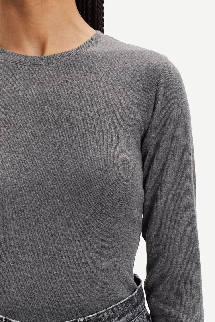 SAMSOE ALEXA LONG SLEEVE TEE GREY