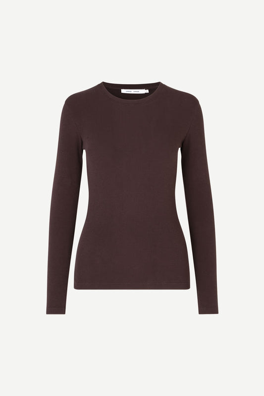 SAMSOE ALEXA LONG SLEEVE TEE BROWN
