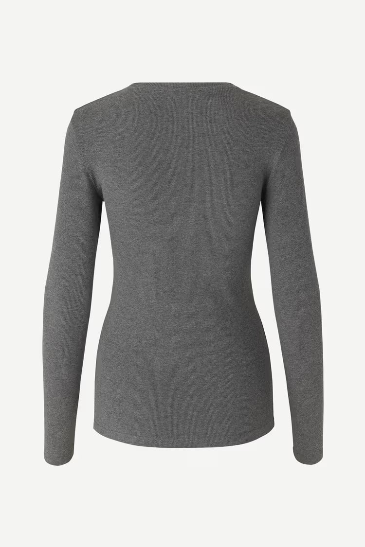 SAMSOE ALEXA LONG SLEEVE TEE GREY