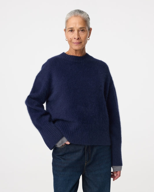 KNIT-TED WOLF PULLOVER NIGHT BLUE