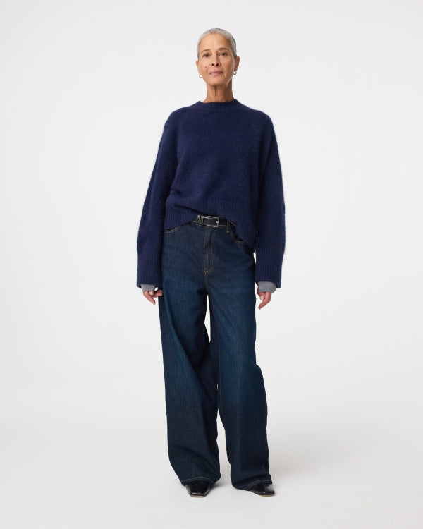 KNIT-TED WOLF PULLOVER NIGHT BLUE