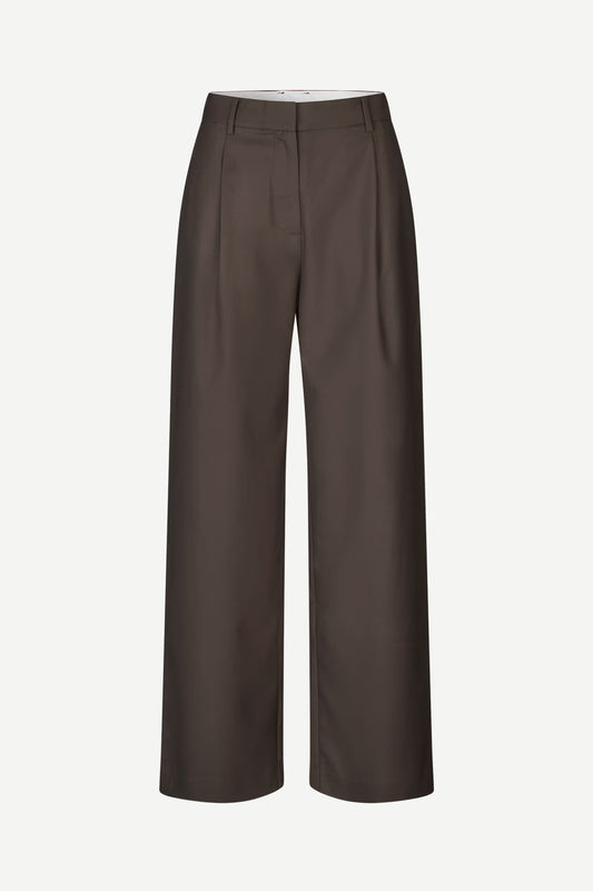 SAMSOE SAAGNETA TROUSERS BLACK COFFEE