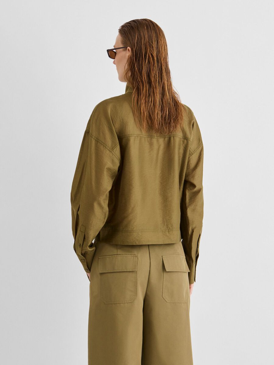 ROUGE EDIT HIGH NECK BLOUSE OLIVE