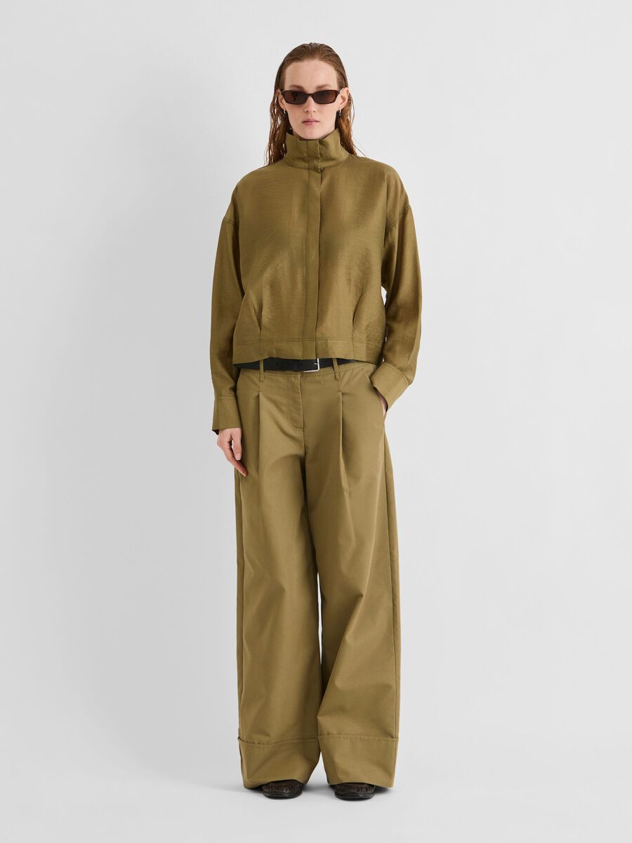 ROUGE EDIT HIGH NECK BLOUSE OLIVE