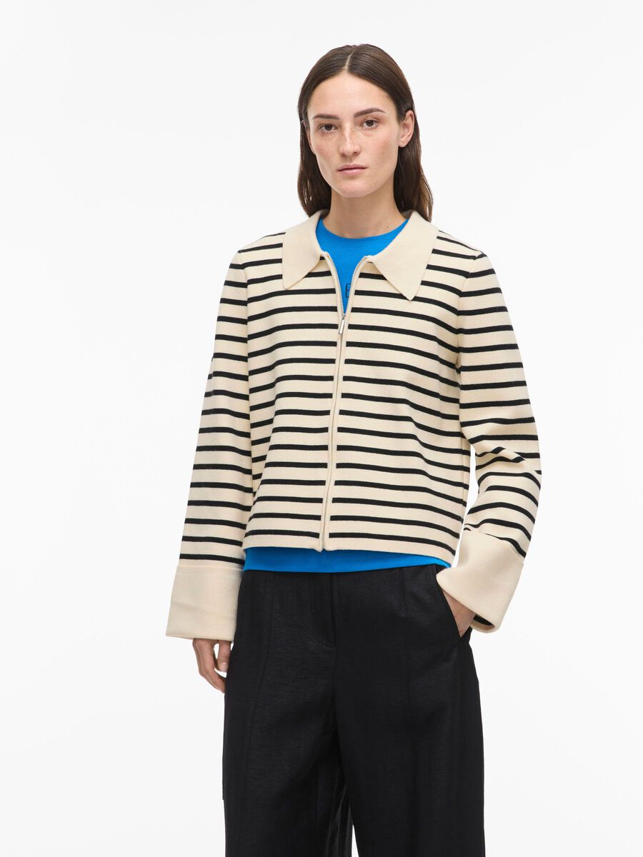 ROUGE EDIT STRIPED KNITTED CARDIGAN - S. LABELS