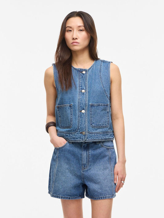 ROUGE EDIT DENIM WAIST COAT DARK BLUE - S. LABELS