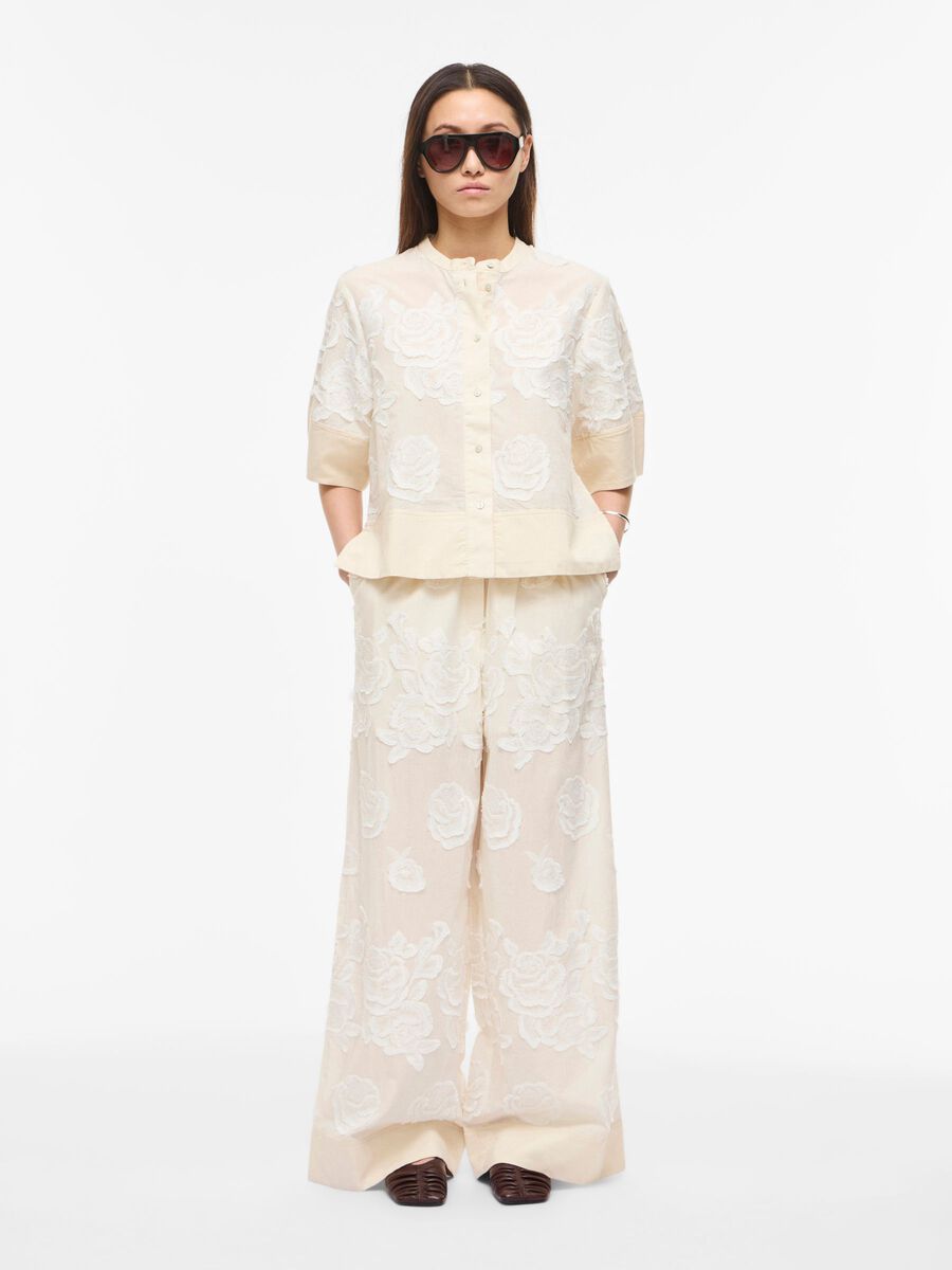 ROUGE EDIT BROEK MET BORDUUR CREAM - S. LABELS