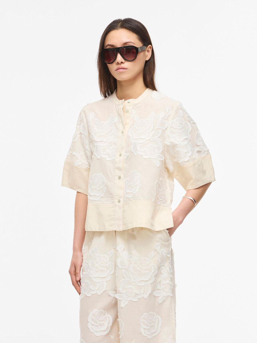 ROUGE EDIT BLOUSE MET BORDUUR CREAM - S. LABELS