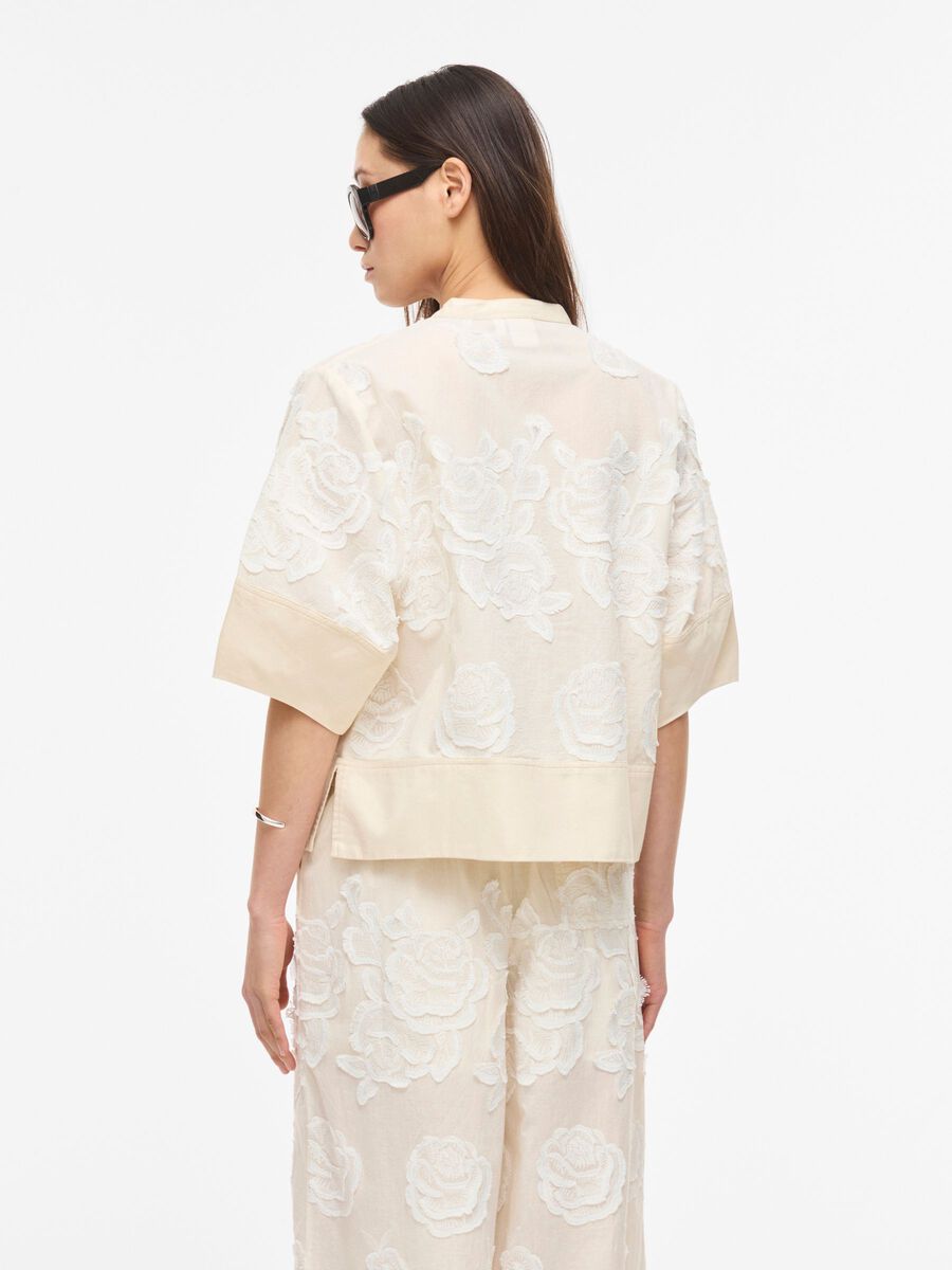 ROUGE EDIT BLOUSE MET BORDUUR CREAM - S. LABELS