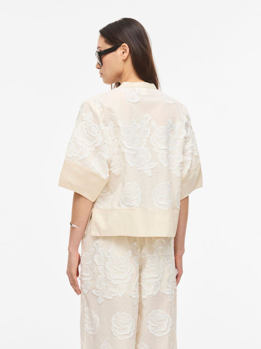 ROUGE EDIT BLOUSE MET BORDUUR CREAM