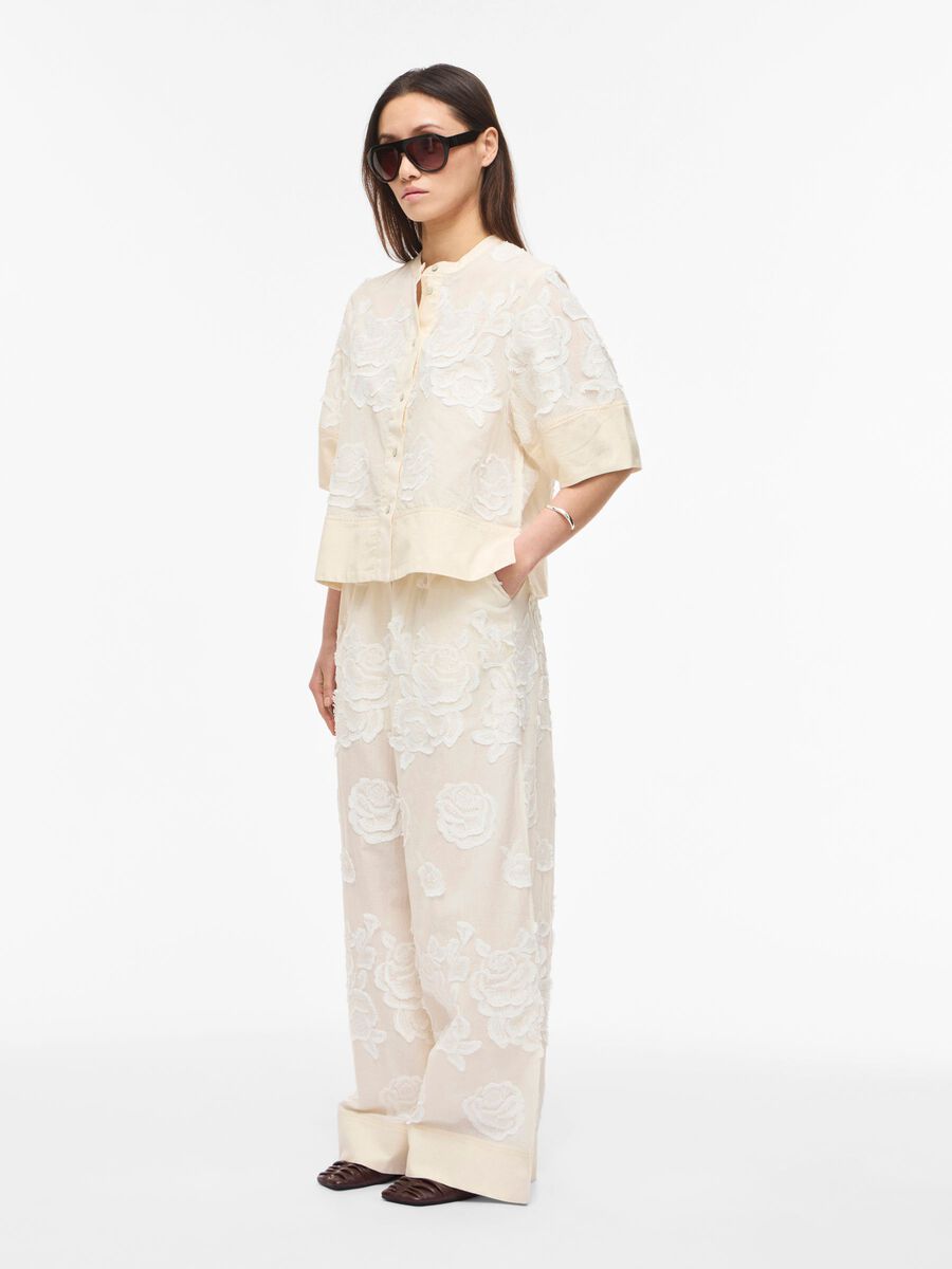ROUGE EDIT BLOUSE MET BORDUUR CREAM - S. LABELS