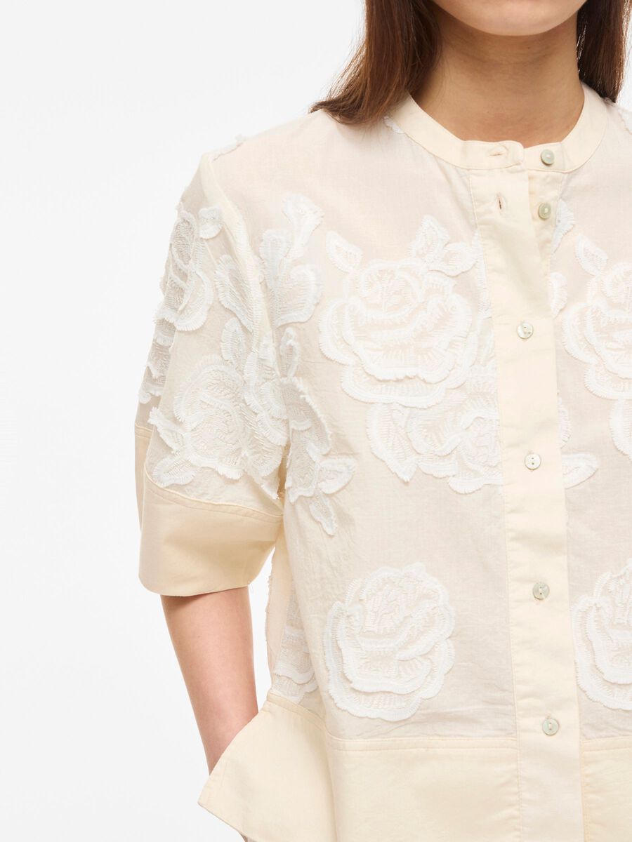 ROUGE EDIT BLOUSE MET BORDUUR CREAM - S. LABELS
