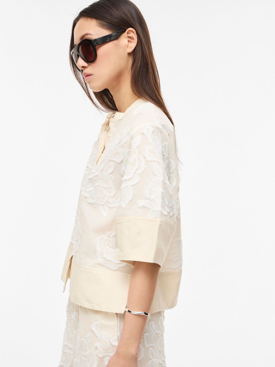 ROUGE EDIT BLOUSE MET BORDUUR CREAM - S. LABELS
