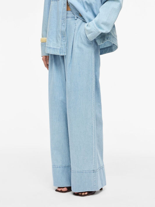 ROUGE EDIT MID WAIST TROUSERS LIGHT BLUE DENIM - S. LABELS