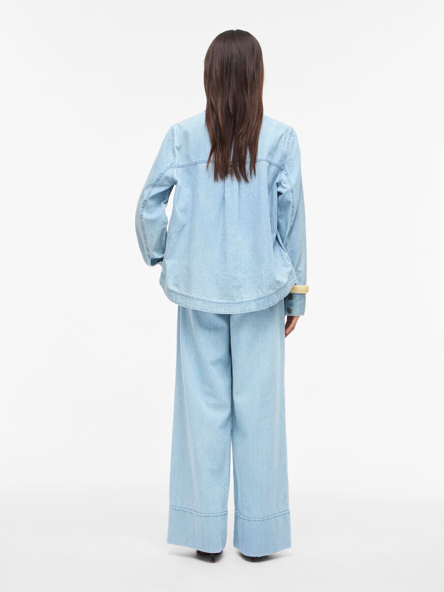 ROUGE EDIT MID WAIST TROUSERS LIGHT BLUE DENIM - S. LABELS