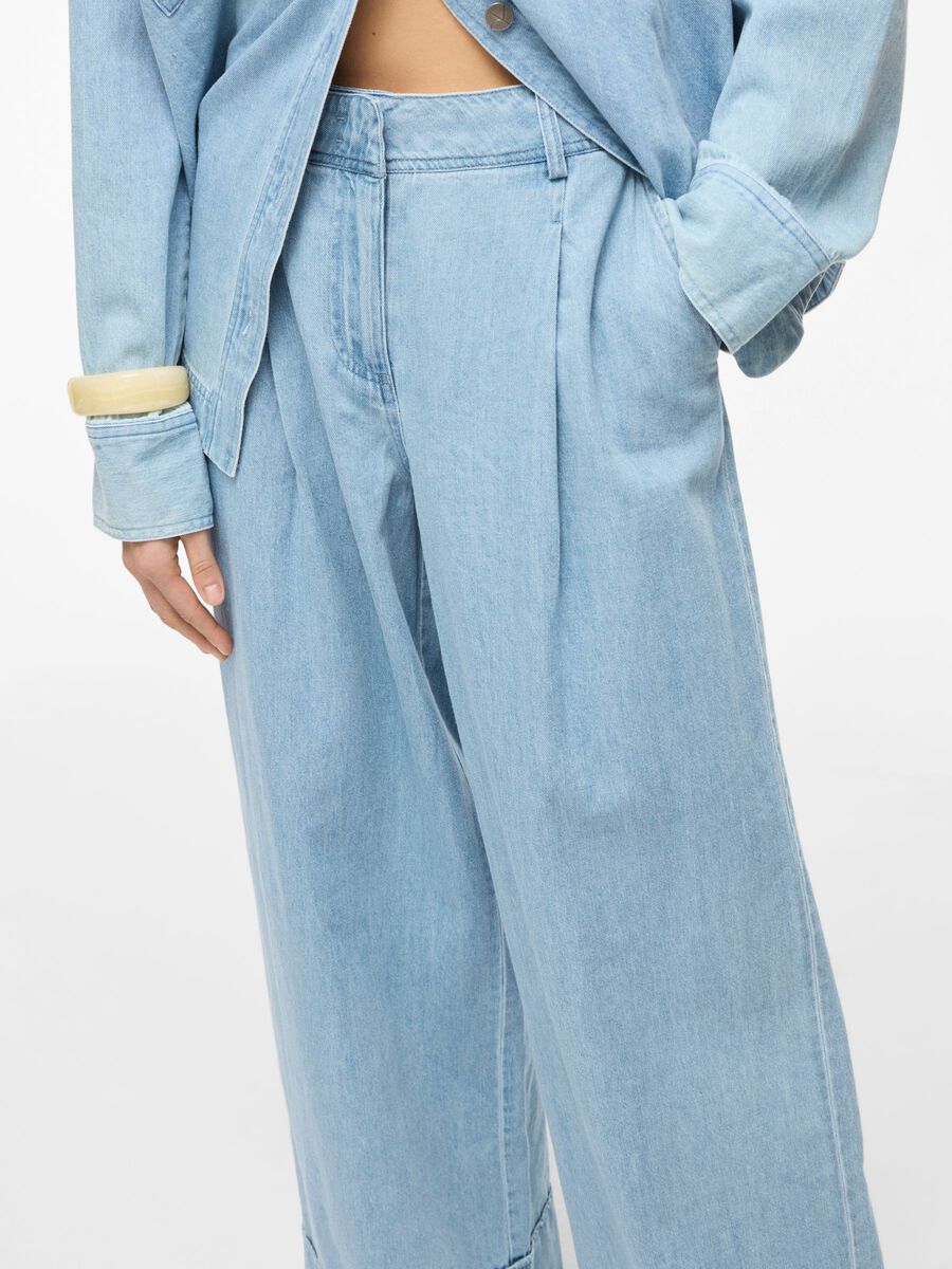 ROUGE EDIT MID WAIST TROUSERS LIGHT BLUE DENIM - S. LABELS