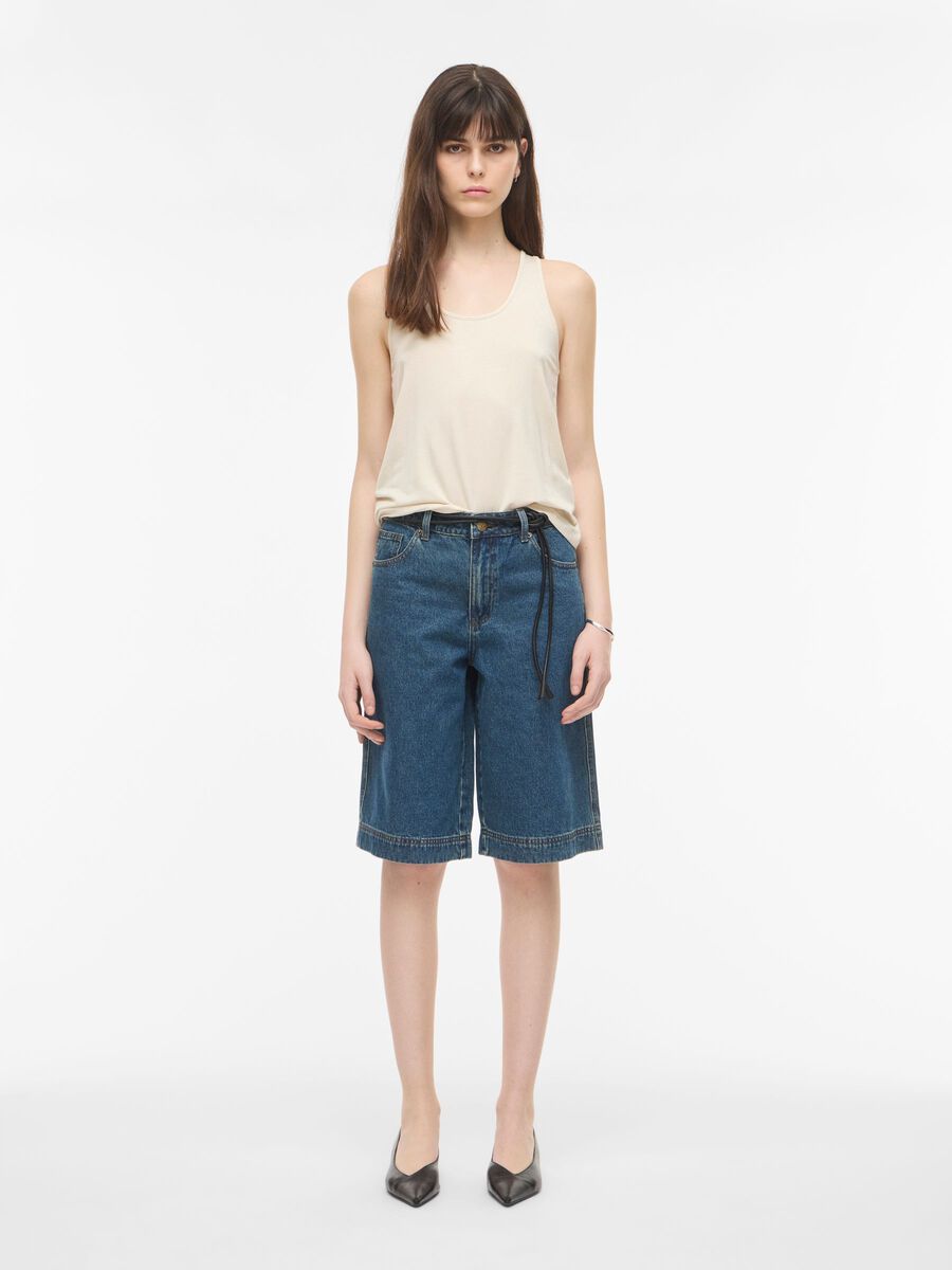 ROUGE EDIT ROUND NECK TANK TOP CREAM