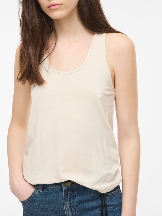 ROUGE EDIT ROUND NECK TANK TOP CREAM