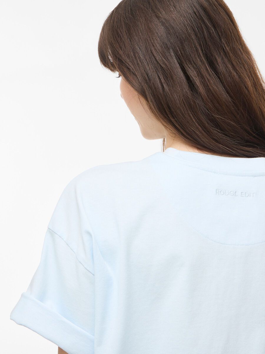 ROUGE EDIT OVERSIZED TEE ICE BLUE