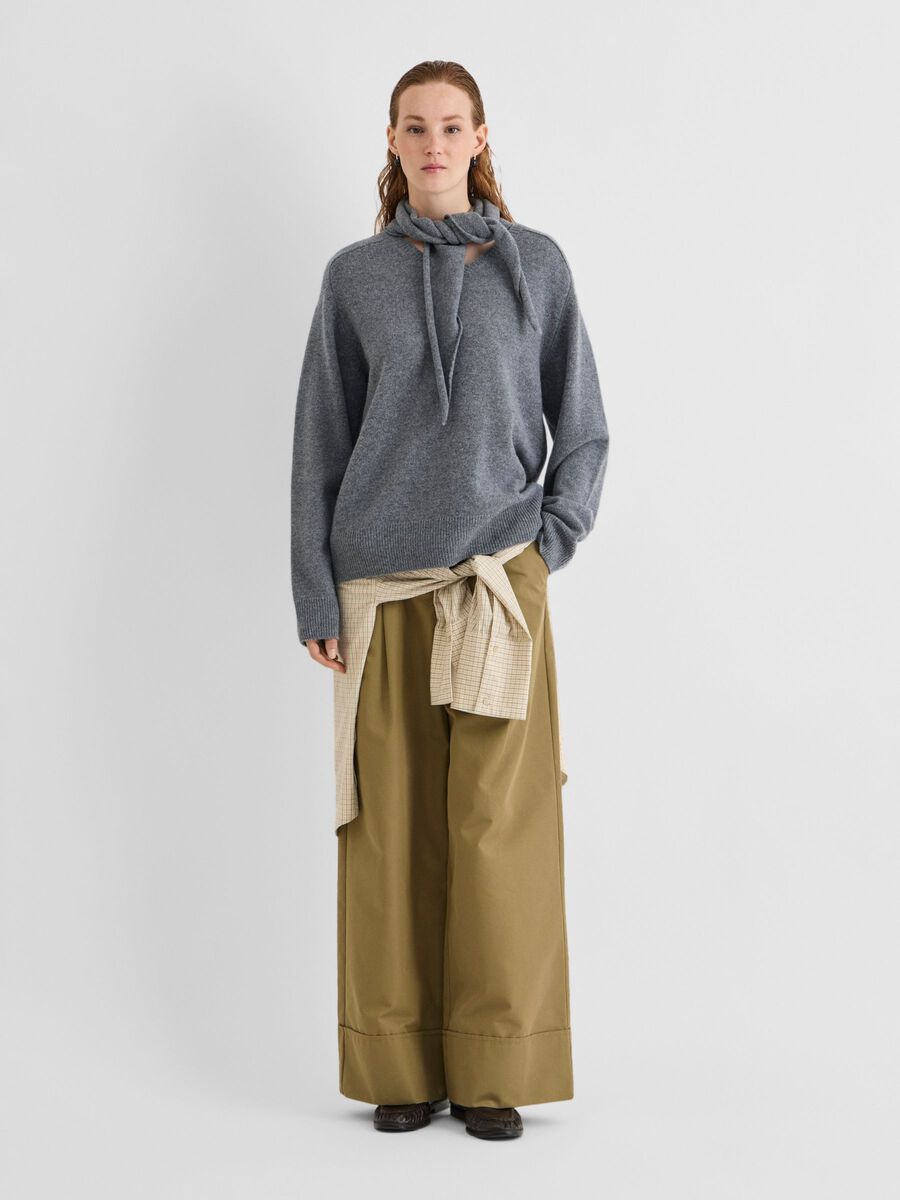 ROUGE EDIT SCARF KNITTED PULLOVER GREY