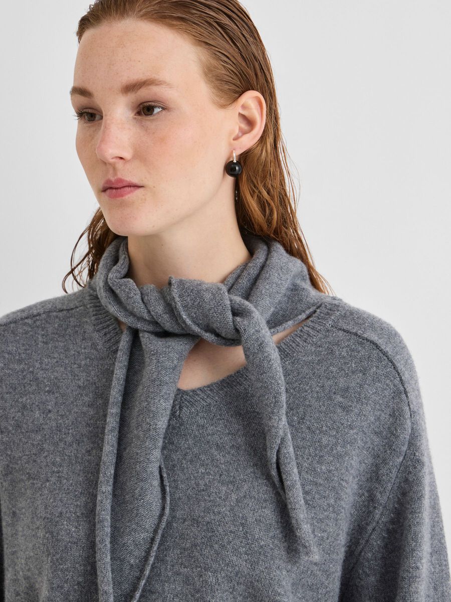 ROUGE EDIT SCARF KNITTED PULLOVER GREY