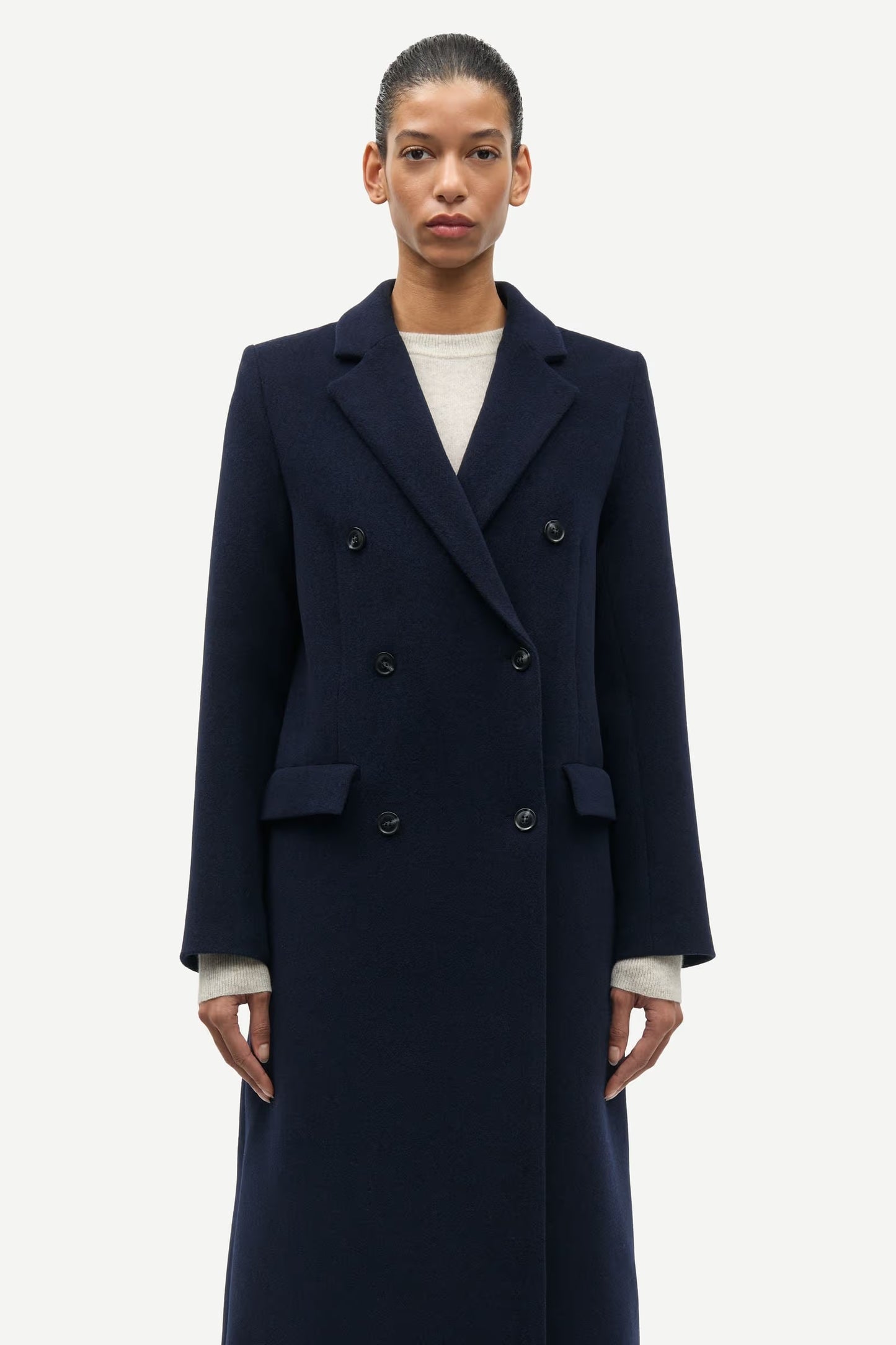 SAMSOE FALCON COAT BLAUW