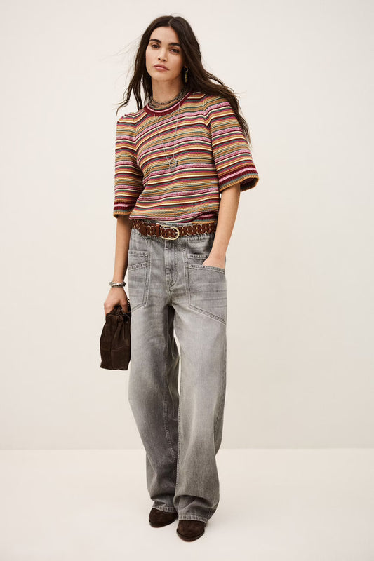 BA&SH FARFAELA PULLOVER BORDEAUX