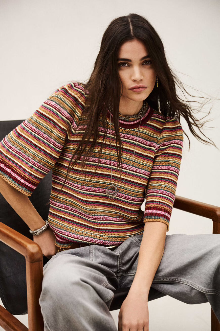 BA&SH FARFAELA PULLOVER BORDEAUX