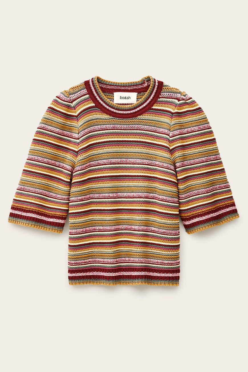 BA&SH FARFAELA PULLOVER BORDEAUX