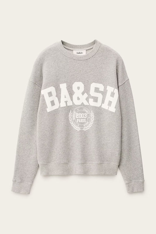 BA&SH BENJAMIN LOGO SWEATER GREY