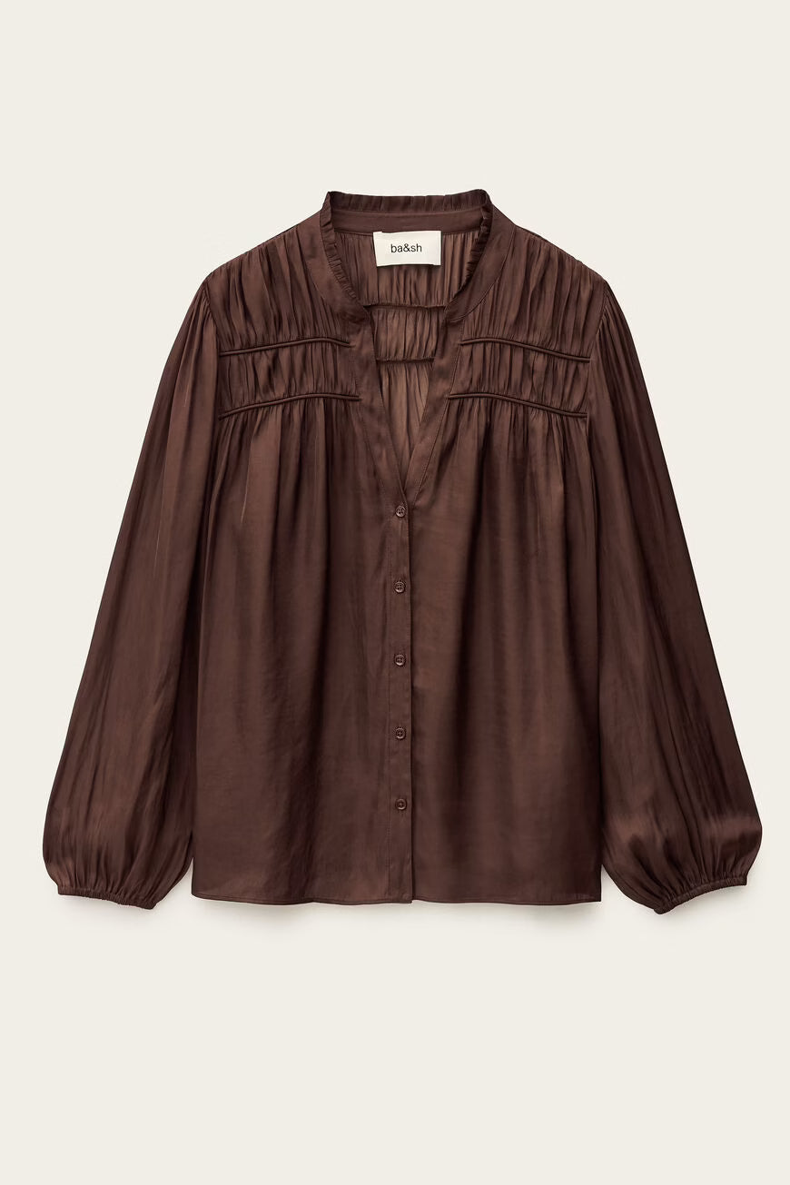 BA&SH CESIRA BLOUSE AUBERGINE - S. LABELS