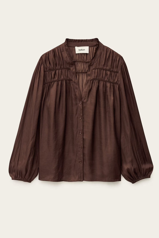 BA&SH CESIRA BLOUSE AUBERGINE - S. LABELS