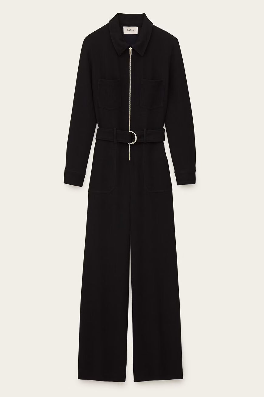 BA&SH JUMPSUIT FLEUR MARINE