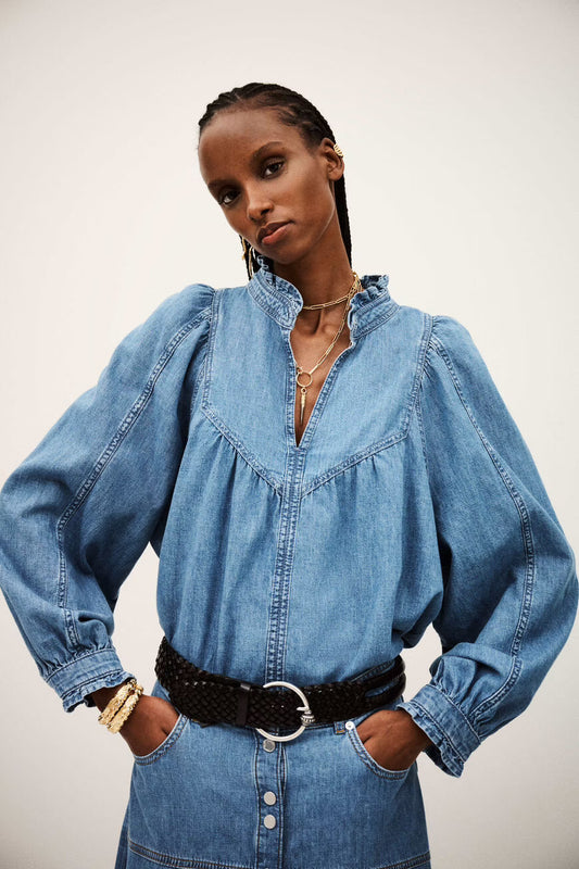 BA&SH DENIM BLOUSE LAY