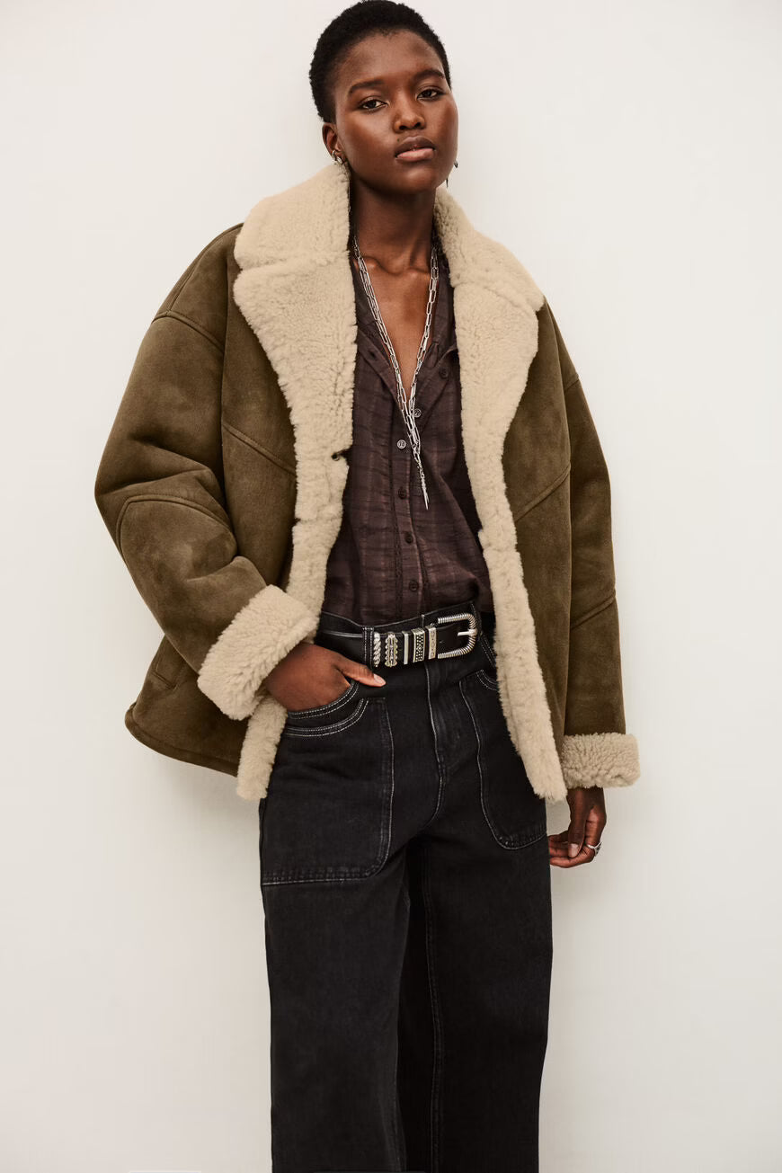 BA&SH MAGGY COAT BROWN