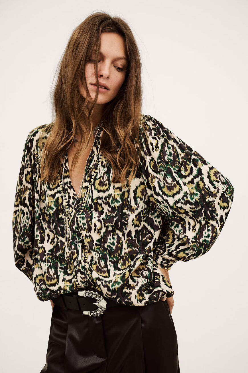 BA&SH ONADA BLOUSE GROEN