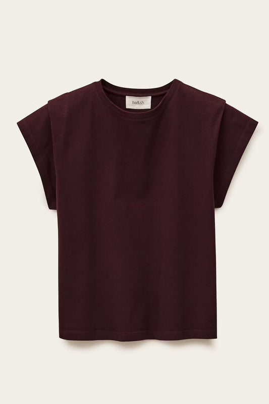 BA&SH PIO T-SHIRT BORDEAUX
