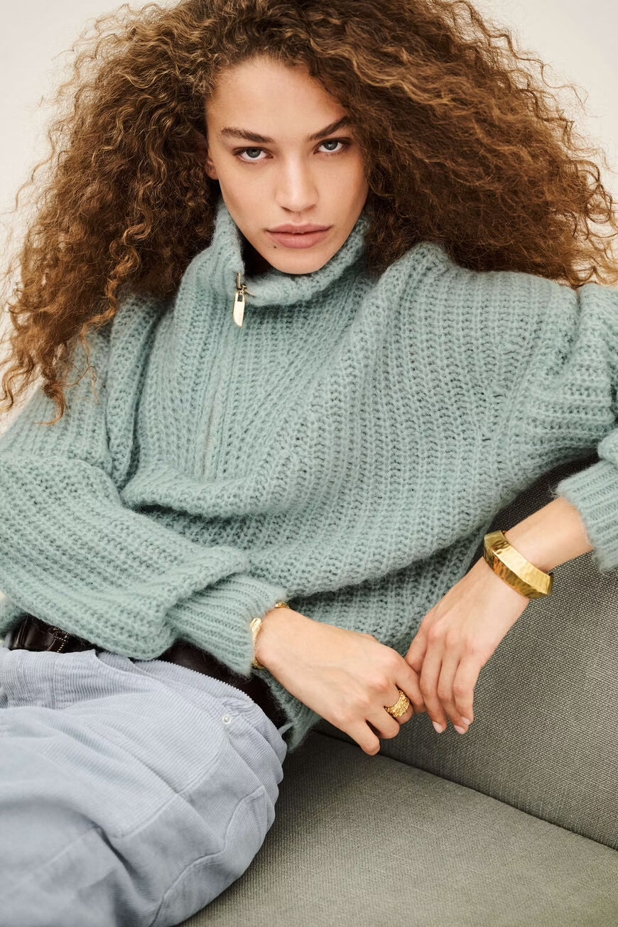 BA&SH BELTANE KNIT BLAUW