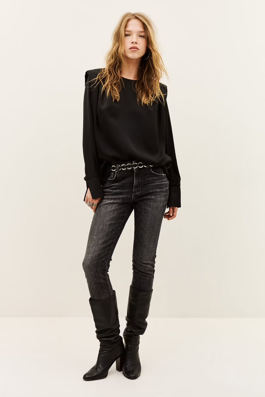 BA&SH CADIE BLOUSE ZWART - S. LABELS