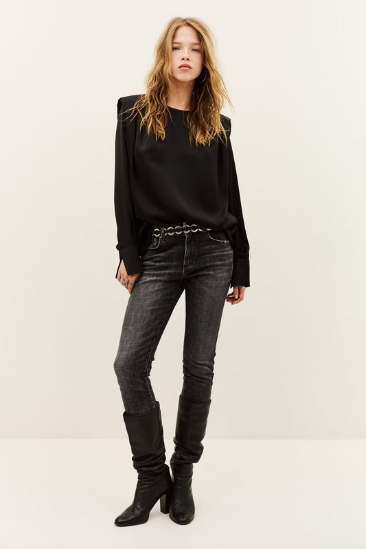 BA&SH CADIE BLOUSE ZWART
