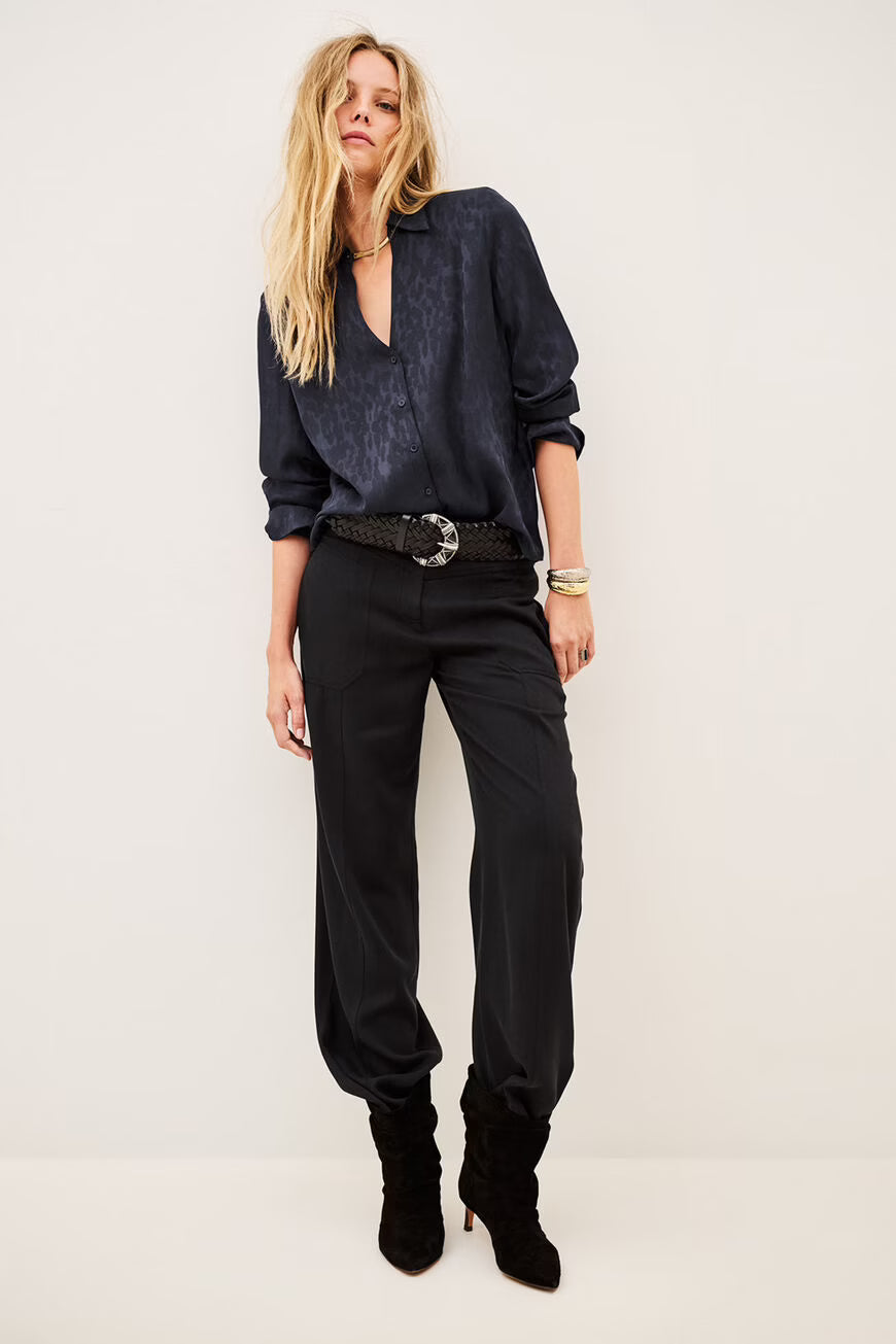 BA&SH BLOUSE HETSEY DONKERBLAUW