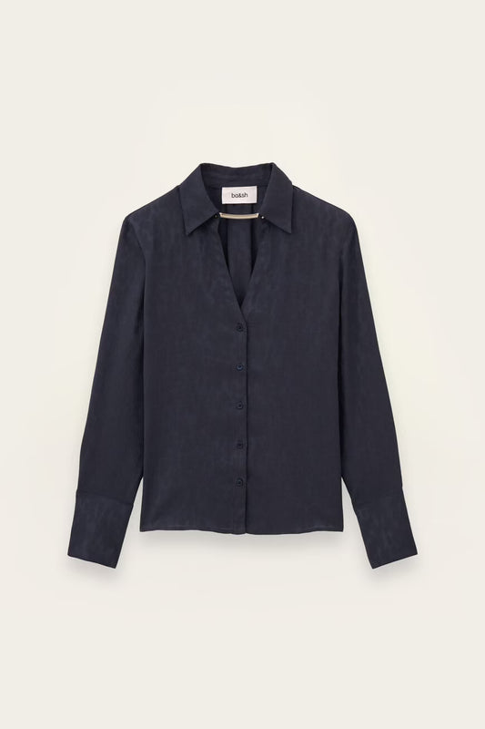 BA&SH BLOUSE HETSEY DONKERBLAUW