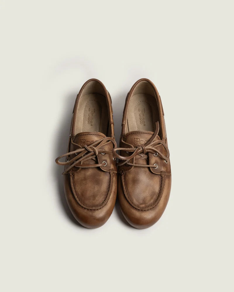 POSA BOAT LOAFER LEATHER BROWN - S. LABELS
