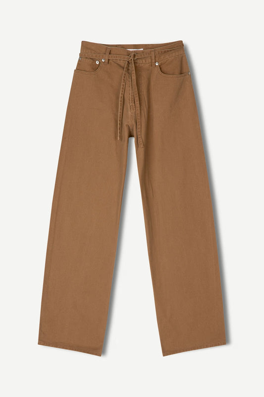 SAMSOE SAHARPER BELT TROUSERS OTTER