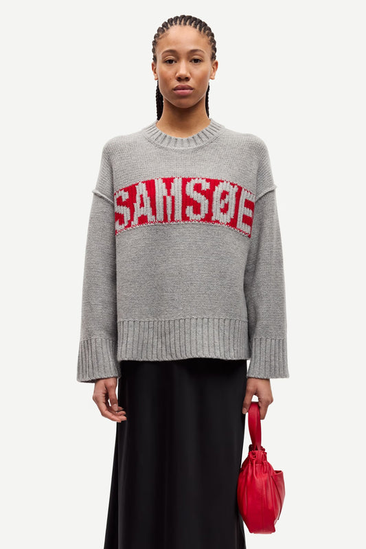 SAMSOE SAIKEIKU LOGO TRUI GRIJS / ROOD LOGO