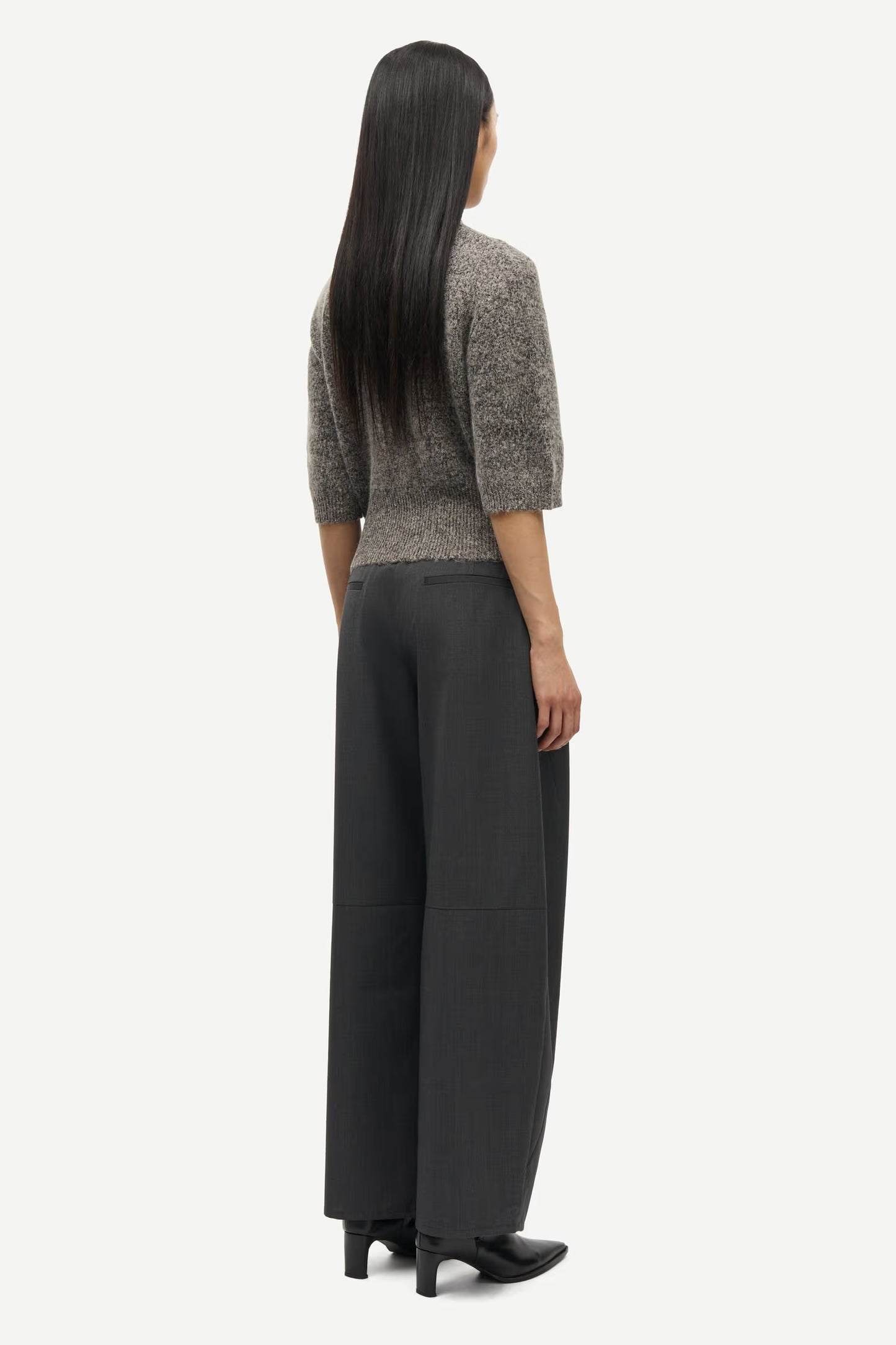 SAMSOE SAROKO TROUSERS DARK GREY MELEE - S. LABELS