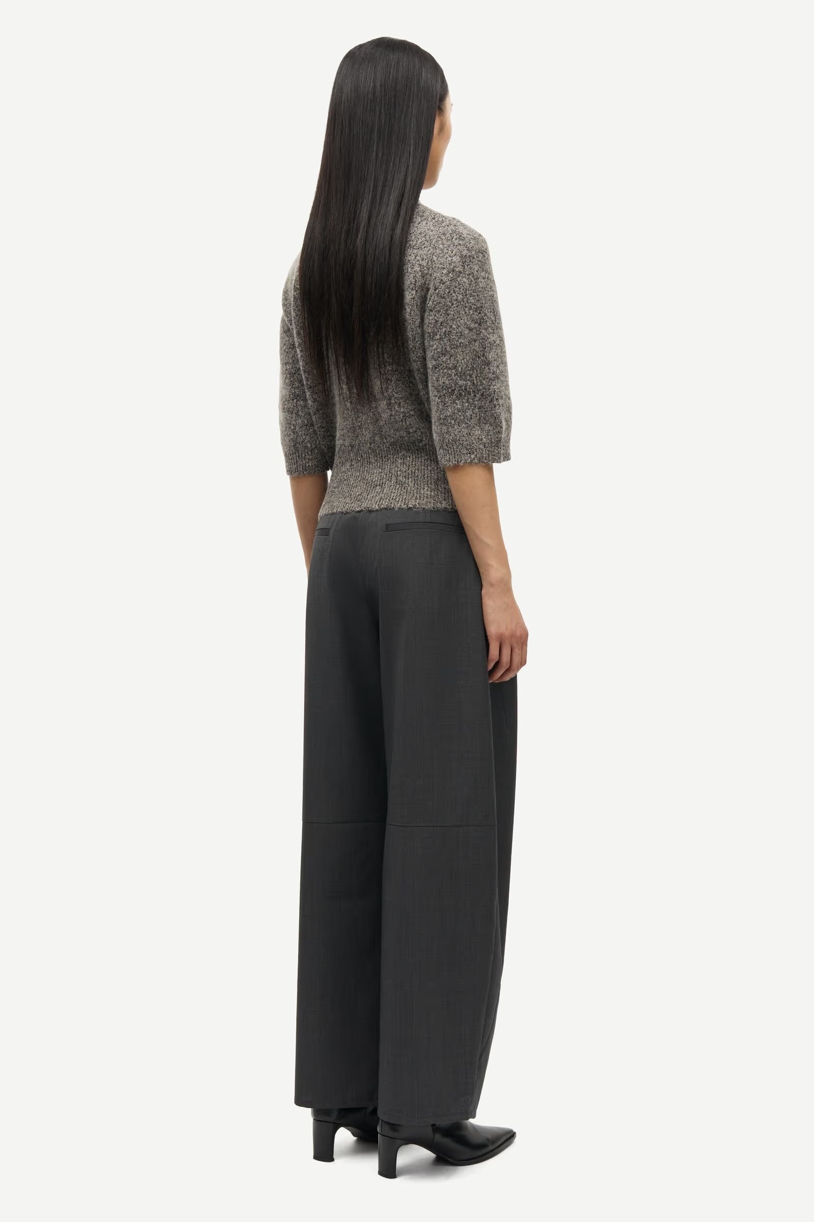 SAMSOE SAROKO TROUSERS DARK GREY MELEE - S. LABELS
