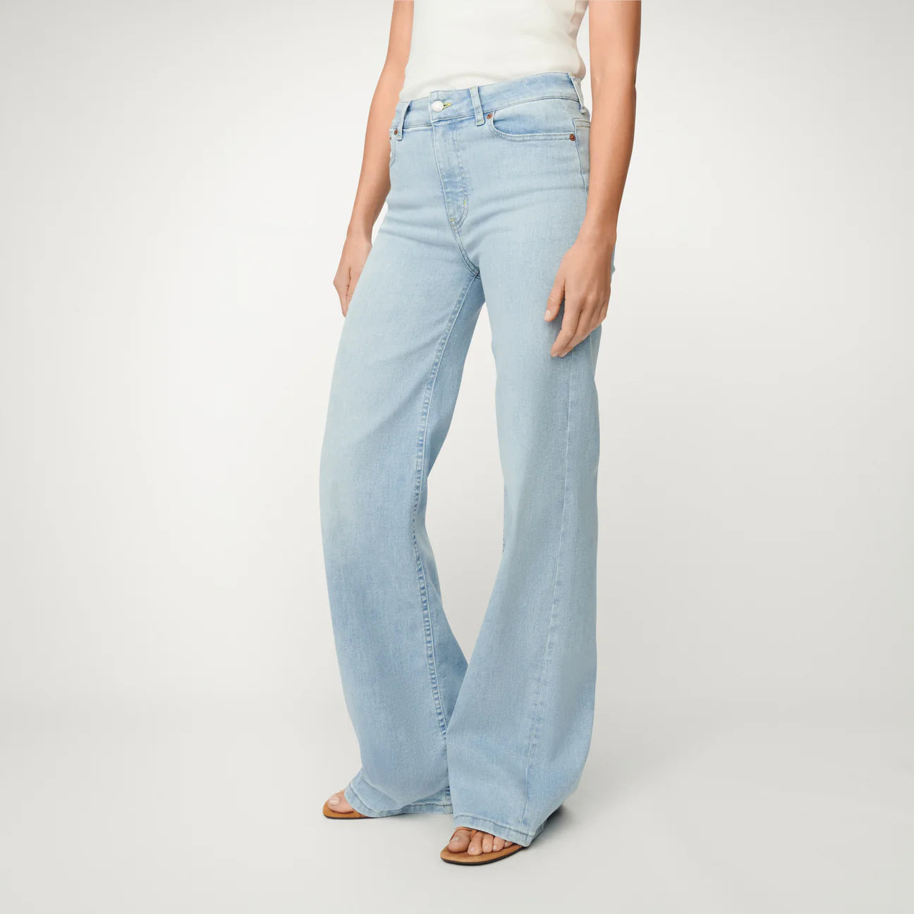 LOIS PALAZZO WIDE FLARE JEANS BLEACH - S. LABELS