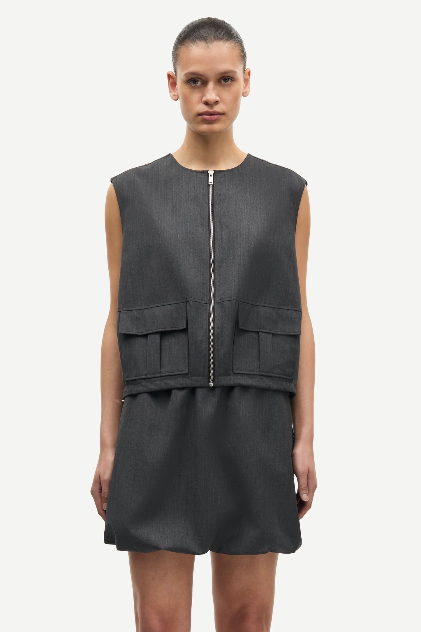 SAMSOE SAKELLY MOUWLOZE BLAZER DARK GREY MELEE