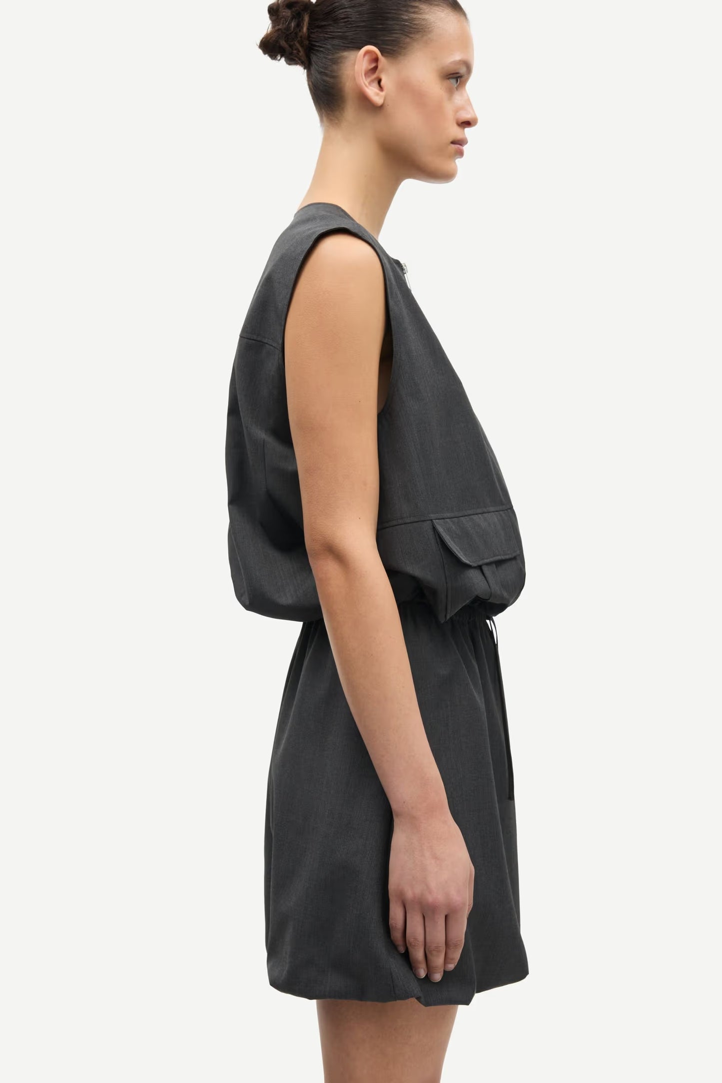 SAMSOE SAKELLY MOUWLOZE BLAZER DARK GREY MELEE - S. LABELS